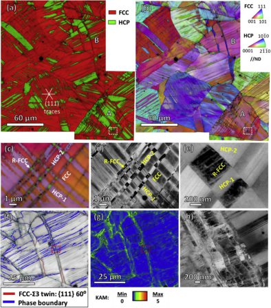 Deformation-driven bidirectional transformation promotes bulk nanostructure formation in a metastable interstitial high entropy alloy
