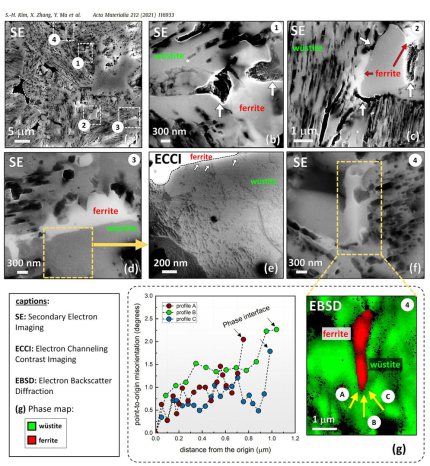 Microstructure during hydrogen-based direct reduction of hematite iron ore pellets (Acta Materialia Volume 212, 15 June 2021, 116933: Influence of microstructure and atomic-scale chemistry on the direct reduction of iron ore with hydrogen at 700°C).