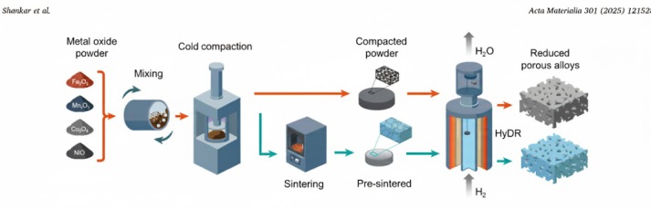 Open Access: Hydrogen-based direct reduction of multicomponent oxides: Insights from powder and pre-sintered precursors toward sustainable alloy design: https://www.sciencedirect.com/science/article/pii/S1359645425008146